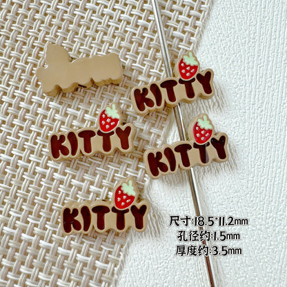 Signboard Metal Beads Painted Sanrio Series Colorful 10pcs 13