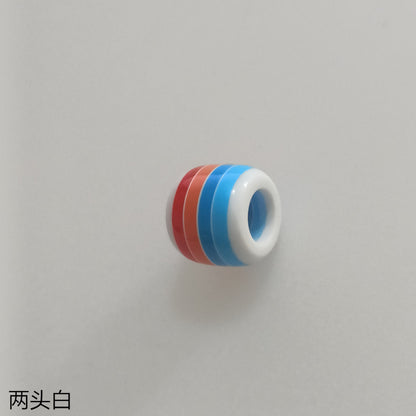 Striped Resin Beads 12mm Large Hole Multicolor Chunky 100pcs 7