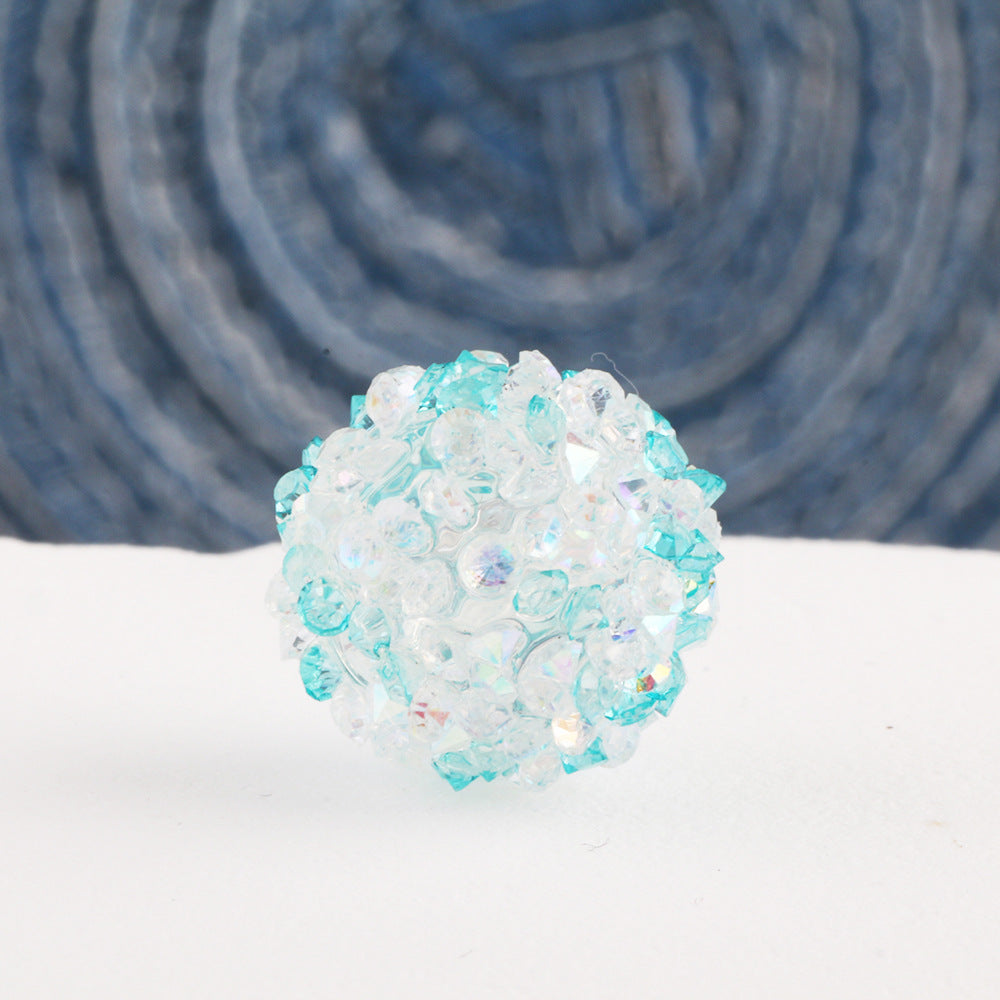 Rhinestone Round Clay Beads 16mm Glittering Epoxy Polymer 10pcs 8