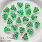 Hand Painted Christmas Tree Enamel Glass Beads 16mm 1pc 9