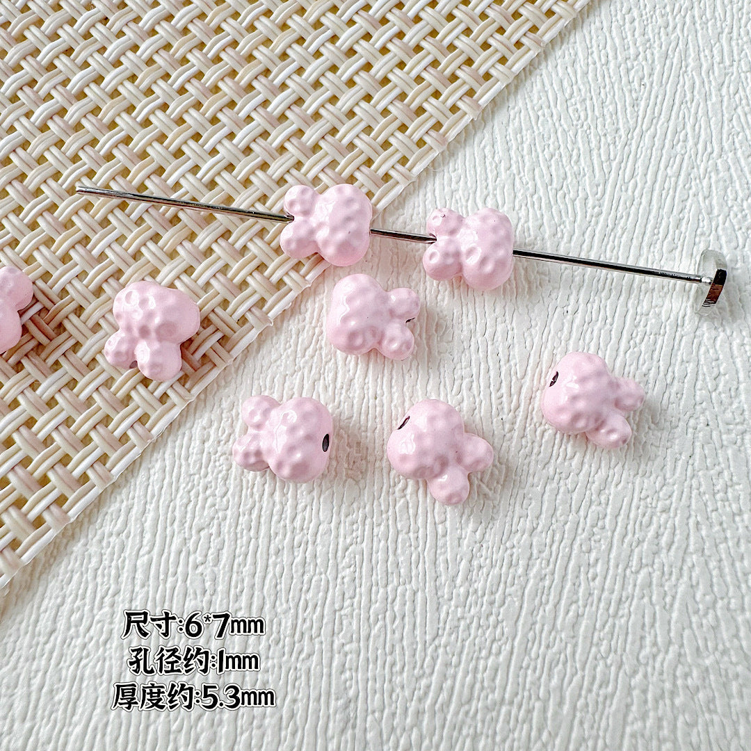 Rabbit Metal Beads 7mm Baking Painted Granular Alloy 30pcs 3