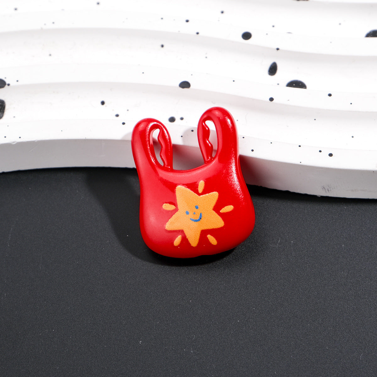 Painted Handbag Acrylic Beads 25mm Cartoon Pattern Bright Colors 10pcs 7