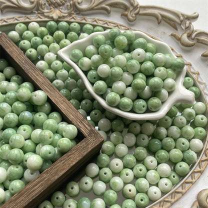 Crackle Round Glass Beads 10mm Imitation Jade Pastel Colors 40pcs 3