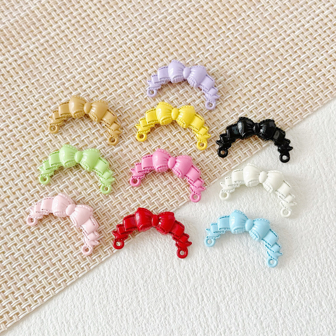 Bow and Skateboard Metal Beads 25mm 19mm Baking Painted Alloy 20pcs 14