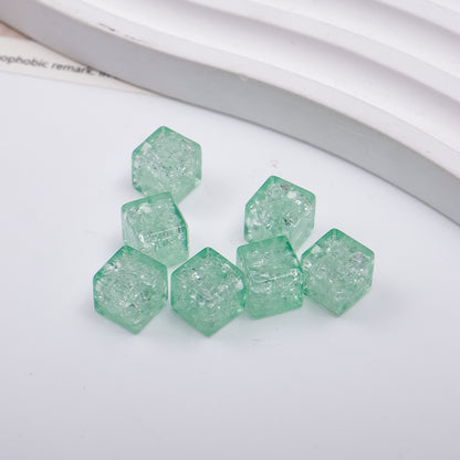Transparent Square Acrylic Beads 7mm Crackle Texture 200pcs 8