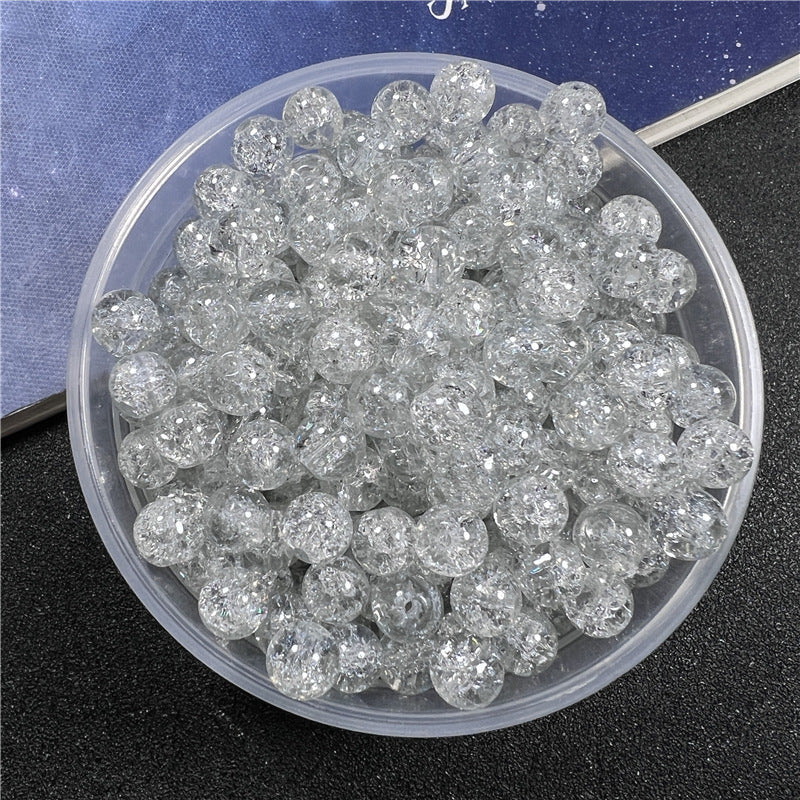 Crackle Flower Glass Beads 8mm Soft Purple Blue Gradient 3 Strands 20
