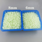 Glow Round Acrylic Beads 6-8mm Luminescent Pale Glow 100pcs 2