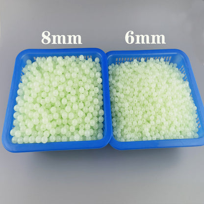 Glow Round Acrylic Beads 6-8mm Luminescent Pale Glow 100pcs 2