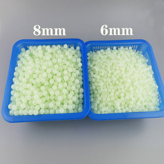 Glow Round Acrylic Beads 6-8mm Luminescent Pale Glow 100pcs 2