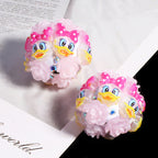 Embellished Bubblegum Beads 20mm Donald Duck Minnie Floral Design 5pcs 6