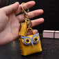 Leather Owl Keychain Wild Animal with Tassel Charm Vibrant Colors 8