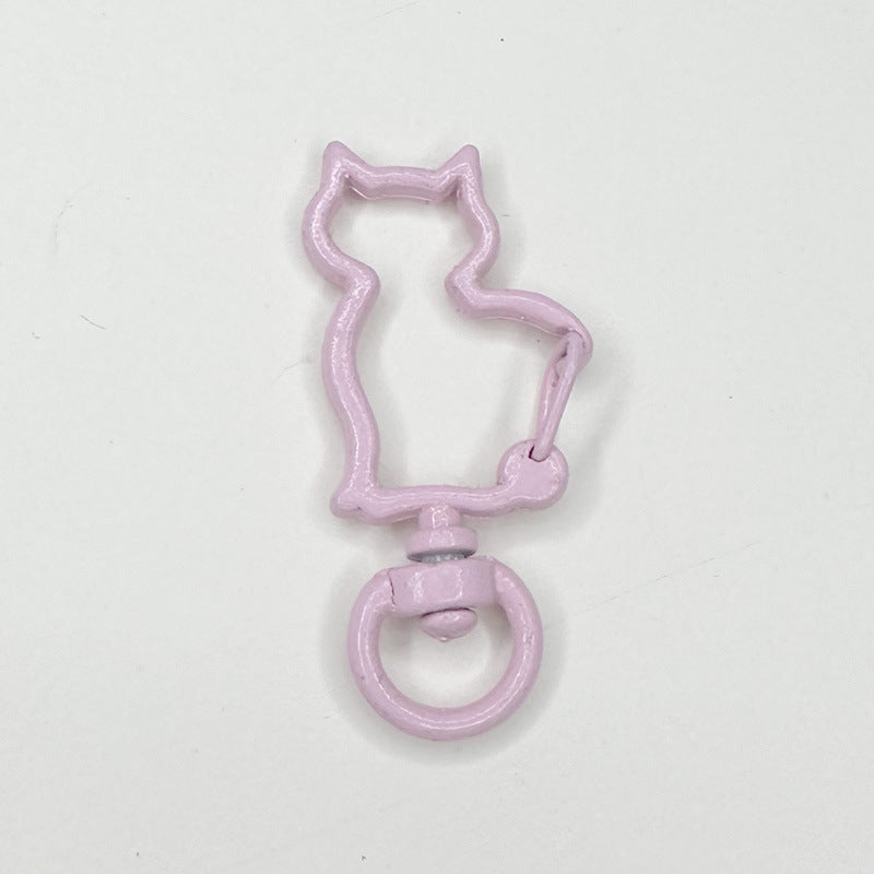 Zinc Alloy Kitten Shaped Colorful Buckle Keychain Clasps 20pcs 37mm 13