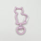 Zinc Alloy Kitten Shaped Colorful Buckle Keychain Clasps 20pcs 37mm 13