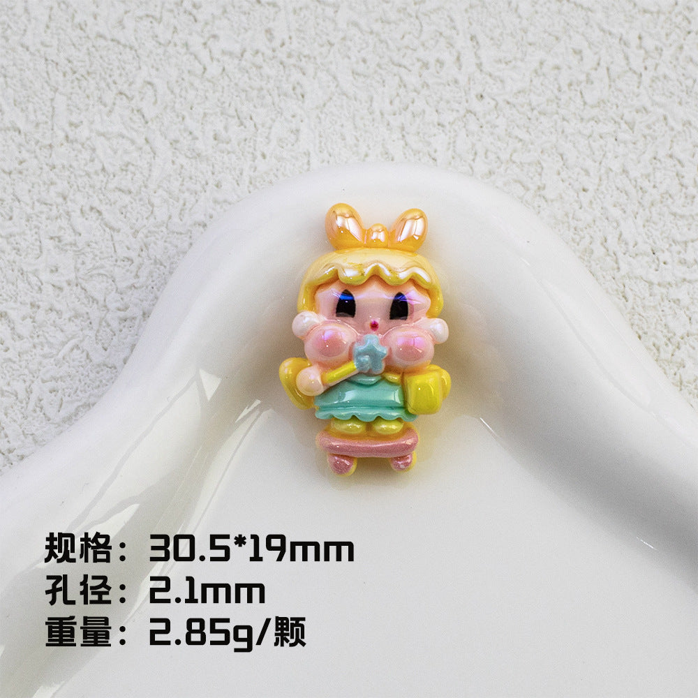Plating Pop Resin Beads 30mm Crybaby Brushing Teeth Character 10pcs 9