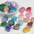 Bow Pattern Heart Resin Beads 20mm Colorful Mixed 10pcs