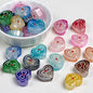 Bow Pattern Heart Resin Beads 20mm Colorful Mixed 10pcs