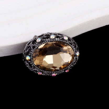 Double-Sided Heart Rhinestone Beads 24mm Vintage Alloy 10pcs 12