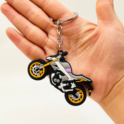 PVC Motorcycle Keychain Trendy Vibrant Colors Urban Style 9