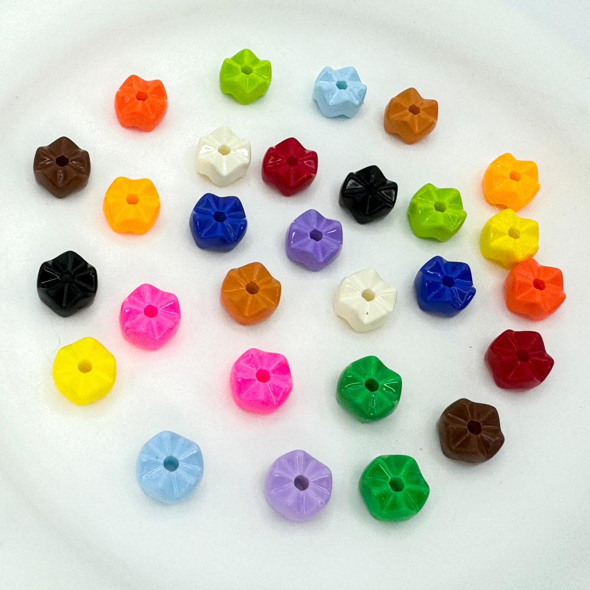 Acrylic Zigzag Spacer Beads 9mm Dopamine Colored Baking Painted 40pcs 4