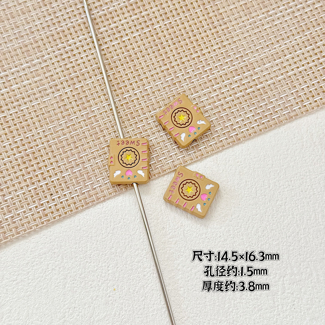 Baking Painted Magic Book Cloud Metal Beads 16mm Cute Pastel 10pcs 12