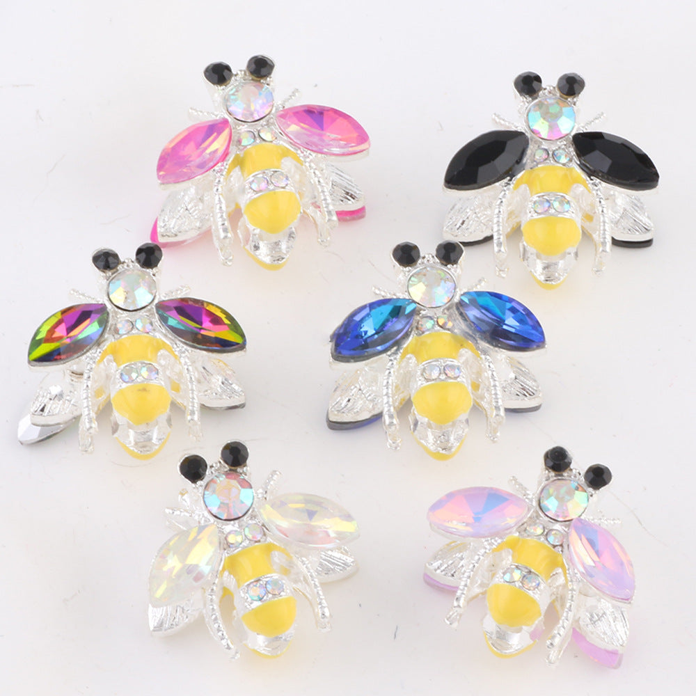 Fancy Bee Alloy Rhinestone Beads 20mm Paved Sparkle 2pcs 5