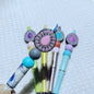 Silicone Focal Beads Multi Color Gemstone Elliptical Gemstone Blue 20pcs 15
