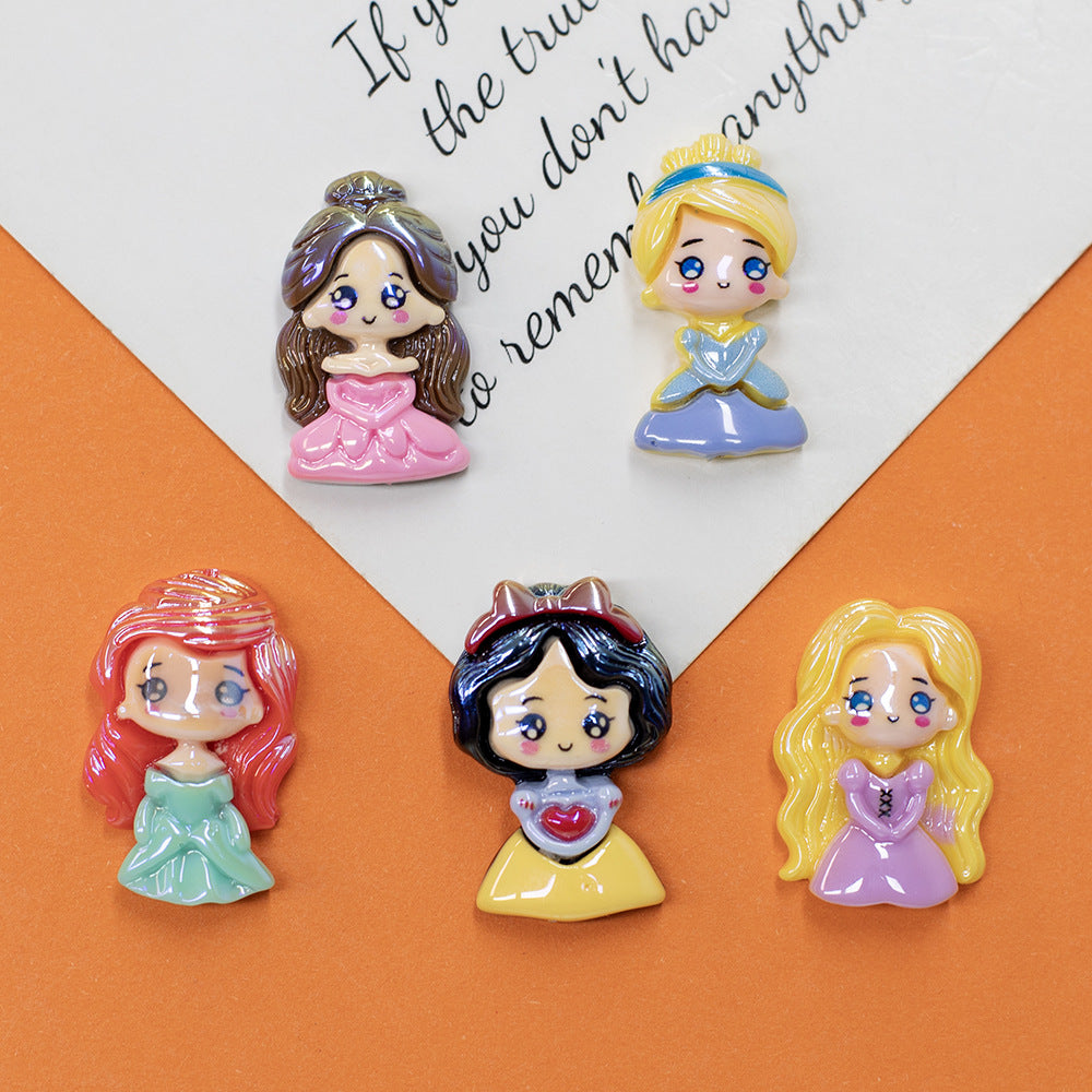 Elegant Resin Princess Series Resin Beads Glossy Pastel 10pcs 3