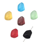 Frosted Flat Stone Glass Beads 12x15mm Matte Mixed Colors 20pcs 5
