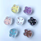 Painted Rabbit Acrylic Beads 24mm Transparent Pastel Colors 100pcs 13