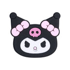 Silicone Focal Beads Kulomi Kitty Black Kitty Face with Pink Skull Bow 10pcs 4