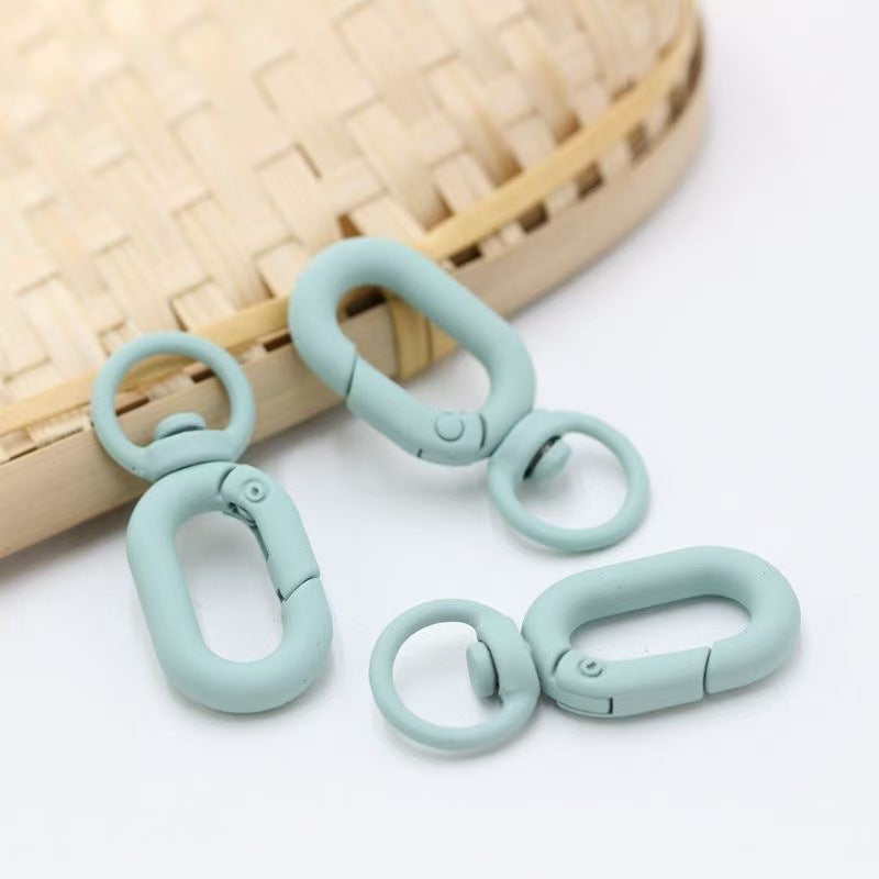 Rubberized Morandi Color Zinc Alloy Swivel Buckle Keychain Clasps 20pcs 7