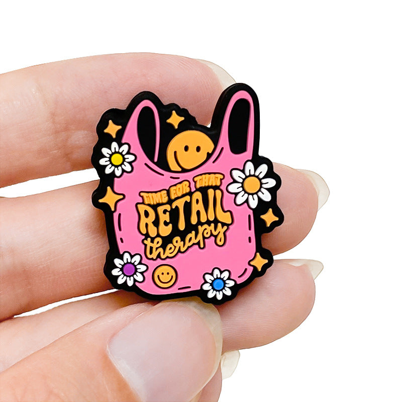 Silicone Focal Beads Tote Bag Time For That Retail Therapy 20pcs 5