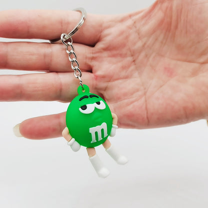 Colorful Cartoon M Bean Chocolate PVC Keychain 6
