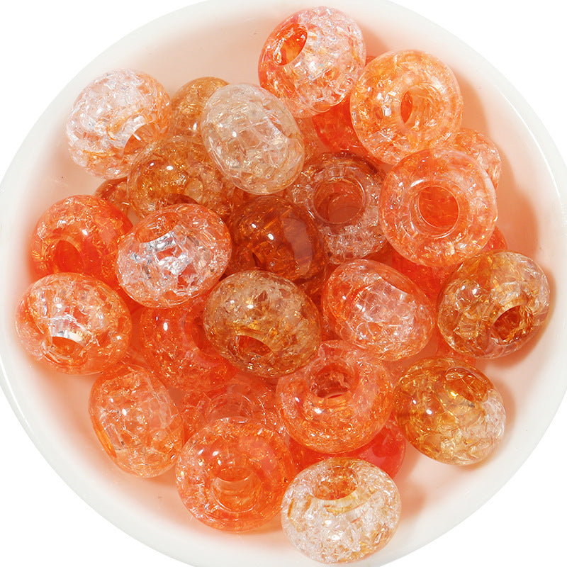 Acrylic Dual Color Crackle Spacer Beads 14mm 50pcs 11