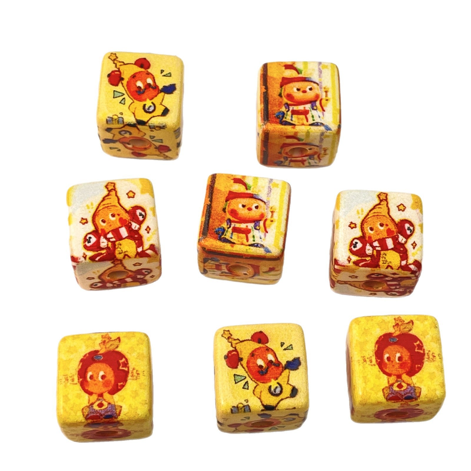 Lovely Twinkl Printed Square Acrylic Beads 14mm 10pcs 5
