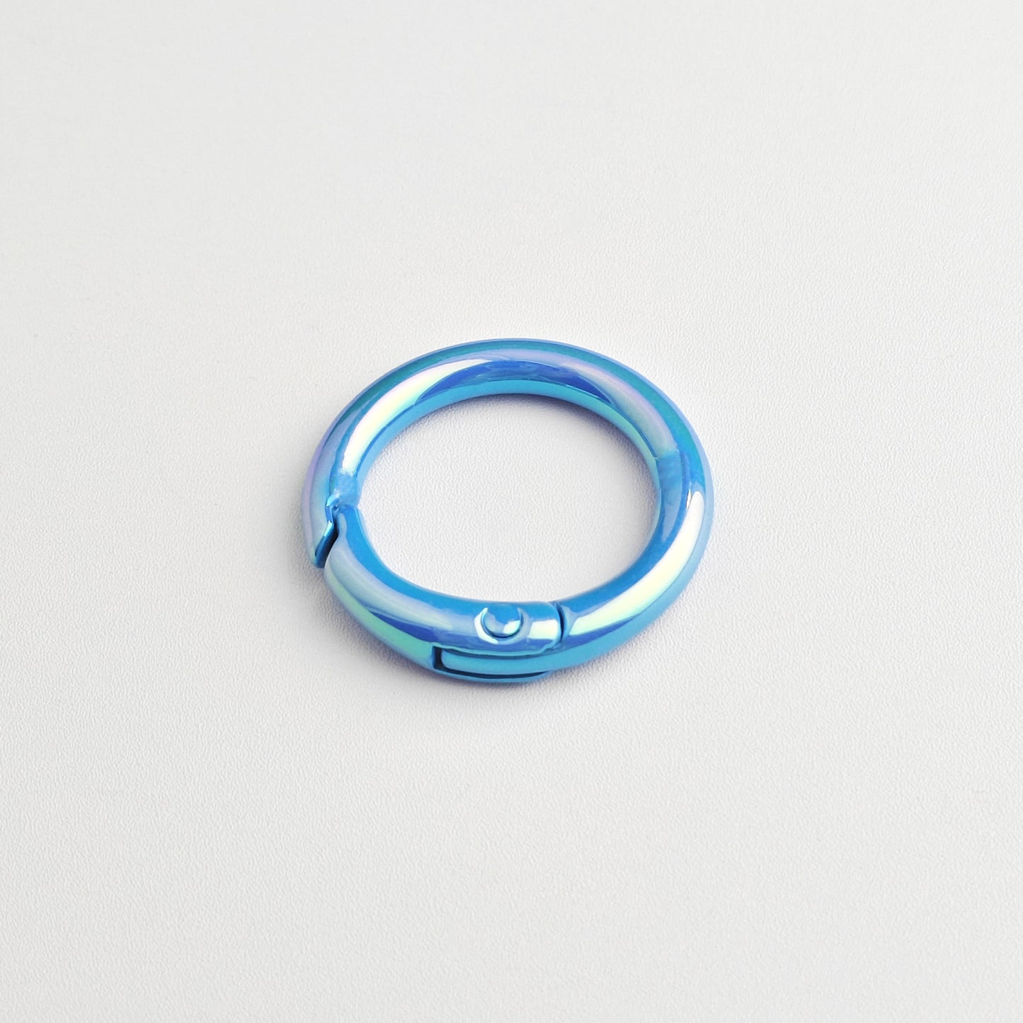 Alloy Iridescent Plating Spring Key Rings 20mm and 25mm 10pcs 12