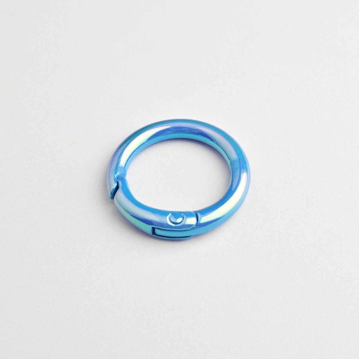 Alloy Iridescent Plating Spring Key Rings 20mm and 25mm 10pcs 12