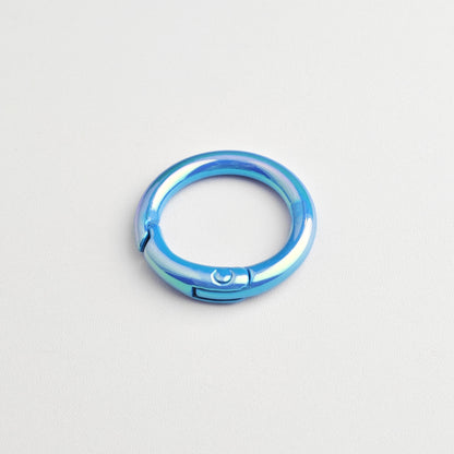 Alloy Iridescent Plating Spring Key Rings 20mm and 25mm 10pcs 12