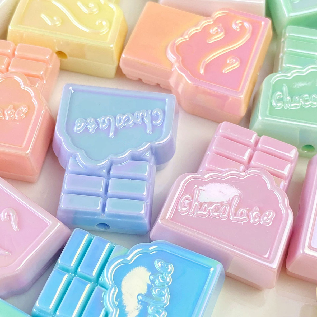 UV Plating Macaron Acrylic Beads 27-31mm Chocolate Colored 50pcs 3