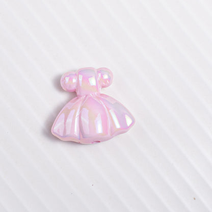 UV Plating Skirt Acrylic Beads 26mm Colorful Shimmering 20pcs 8
