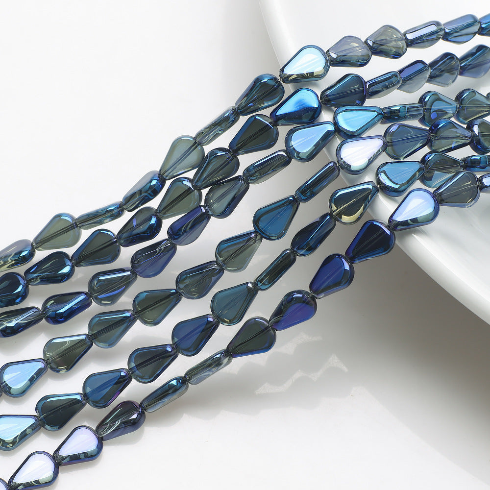 Electroplated Melon Seed Glass Beads 8mm 11mm Teardrop Iridescent 30pcs 15