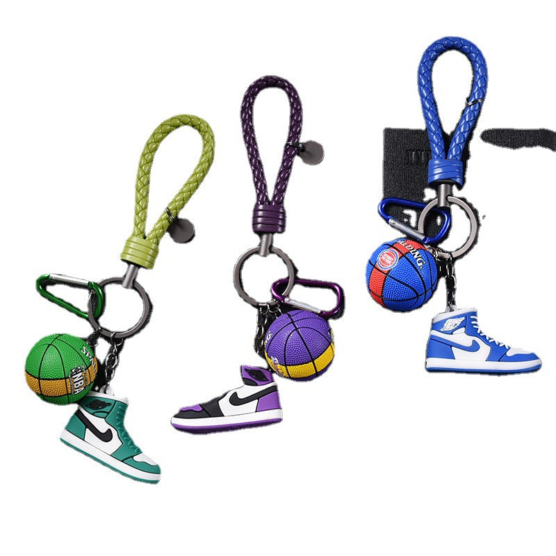 Silicone Basketball Sneaker Keychain with Mini Basketball Charm 5