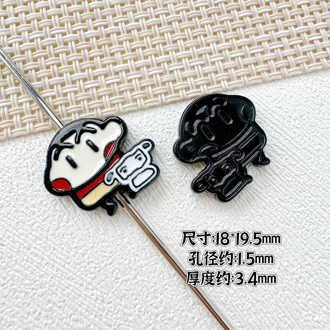 Painted Alloy Metal Beads Crayon Shin-Chan Series 10pcs 10