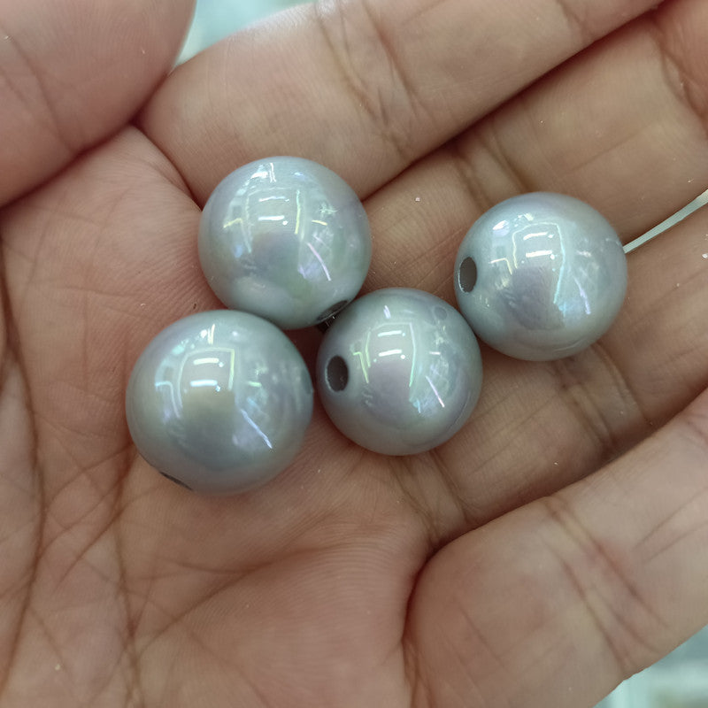 Pearl Round Acrylic Beads 16mm Glossy Pastel Tones 100pcs 7