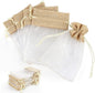 Organza and Burlap Patchwork Drawstring Bags Rustic Style 30pcs 10x15cm 2
