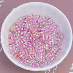 Acrylic Peanut Spacer Beads 4x6mm Transparent Plating Filled 50pcs