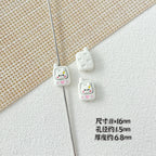 Painted Metal Beads 16mm Enamel Baking Phone & Yogurt Box 10pcs 4