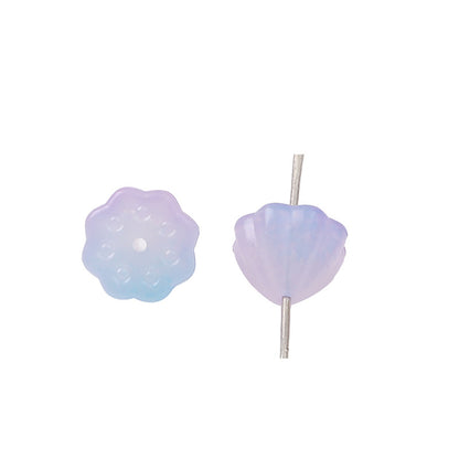 Gradient Lotus Seed Acrylic Beads 10mm Translucent Textured 100pcs 12