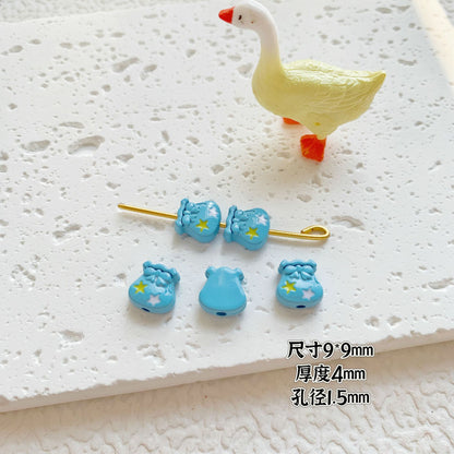 Round Metal Beads Baking Painted Smiling Chocolate Series 20pcs 24