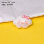 Iridescent Smiley Cloud Moon Resin Beads Personified Characters 10pcs 6